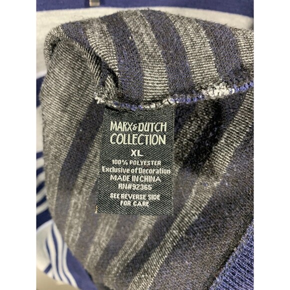 Marx & Dutch XL Long Sleeve Pull-over Quarter Zip Striped Sweater Shirt Gray - Picture 5 of 10